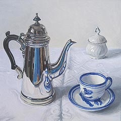 Still life with silver coffee-pot